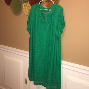 Green dress with lace overlay